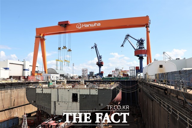 한화오션은 미국 펜실베이니아주 필라델피아의 필리조선소(Philly Shipyard)를 인수·운영하며 마스가 프로젝트 파트너로 입지를 다졌다. 한화필리조선소 전경. /한화오션