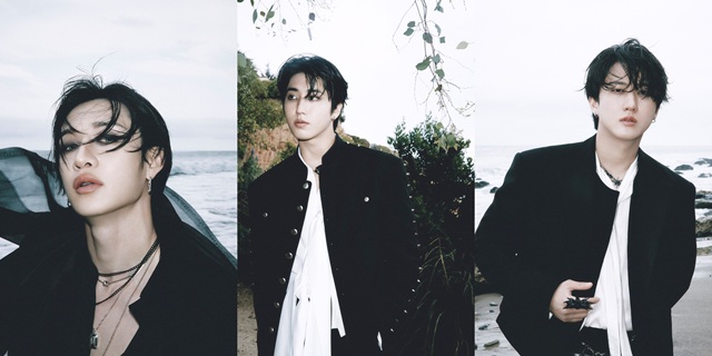 그룹 스트레이 키즈의 방찬 창빈 한(왼쪽부터)이 새 앨범 SKZ IT TAPE DO IT의 개인 콘셉트 포토를 공개했다./JYP엔터테인먼트