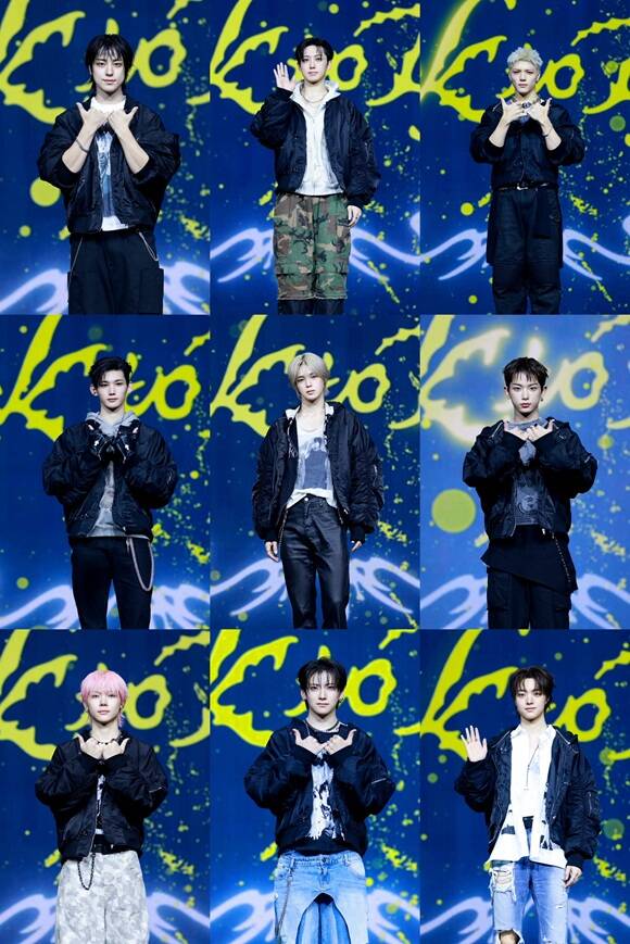 앤팀의 타키 후마 마키 하루아 의주 유마 니콜라스 조 케이(왼쪽위부터 시계방향)가 28일 오후 서울 용산구 블루스퀘어 SOL트래블홀에서 열린 Bacl to Life의 발매 기념 미디어 쇼케이스에 참석해 포즈를 취하고 있다./YX레이블즈