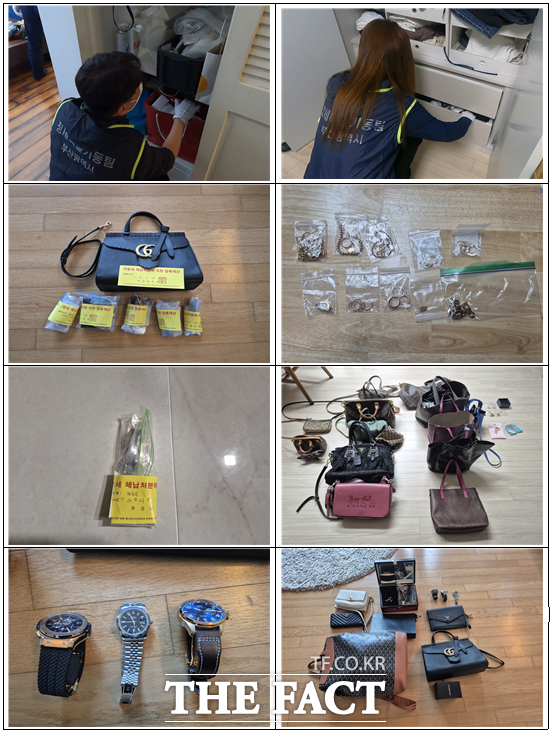 고액체납자 가택수색 및 압류 물품 사진. /부산시