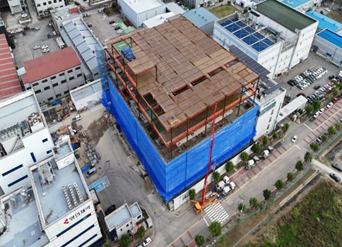 명인제약은 29일 발안 2공장 증축이 순조롭게 진행 중이라고 밝혔다. 사진은 발안2공장 증축 현장. /명인제약