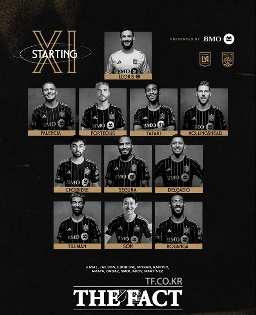 손흥민이 공격수로 나선 30일 오스틴전의 LAFC 스타팅11./LAFC