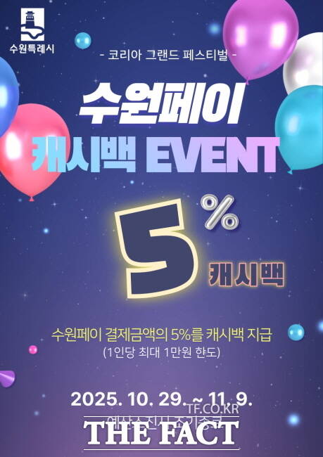 수원페이 캐시백 이벤트 홍보물. /수원시