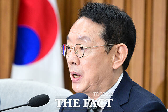 김도읍 국민의힘 정책위의장이 31일 서울 여의도 국회에서 열린 국정감사 대책회의에서 모두발언을 하고 있다. /국회=남윤호 기자