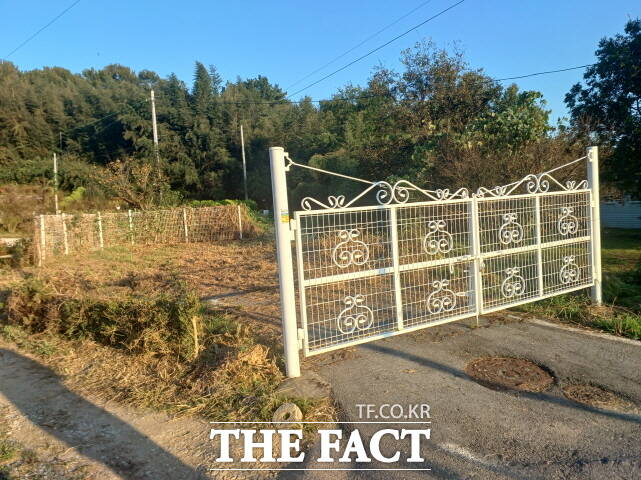 논산시 연무읍 죽본지구 마을길 토지 정비사업 현장. /논산시