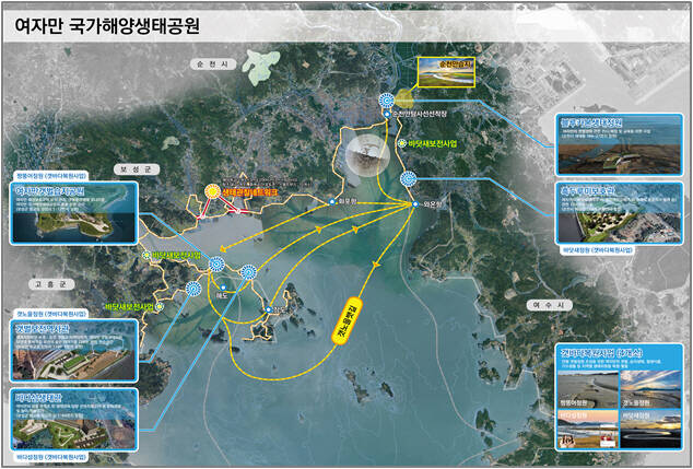 여자만 국가 해양생태공원 조성사업 종합구상도. /전남도
