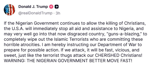 /트럼프 대통령 트루스소셜 갈무리