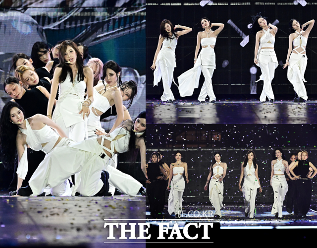 에스파는 2025 TMA에서 올해의 아티스트와 뮤즈 오브 더 이어, 심사위원 특별상을 받으며 3관왕을 차지하는 쾌거를 거뒀다. 그리고 멤버들은 Dirty Work를 시작으로 Whiplash와 Rich Man까지 3곡을 연달아 선보이며 다채로운 쇠 맛으로 현장을 뜨겁게 달궜다. /배정한 기자