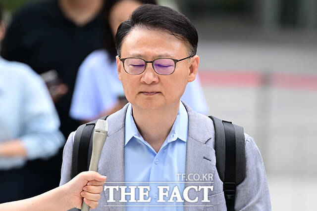 구세현 전 웰바이오텍 대표가 지난 7월13일 오전 서울 종로구 KT광화문빌딩에 마련된 김건희특검 사무실로 출석하고 있다. /남윤호 기자