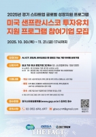  경기도, '미국 샌프란시스코 투자유치' 참여 스타트업 모집