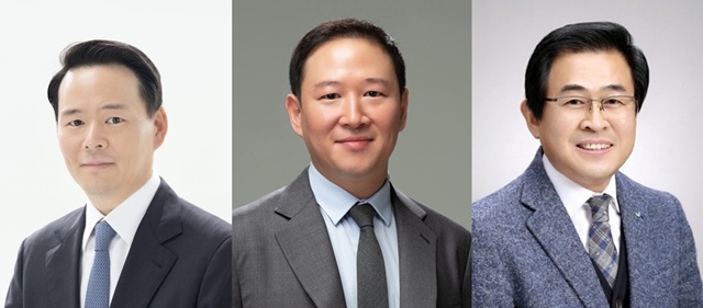 허진수 파리크라상 부회장, 허희수 비알코리아 사장, 도세호 비알코리아 사장(왼쪽부터)의 모습이다. /SPC그룹