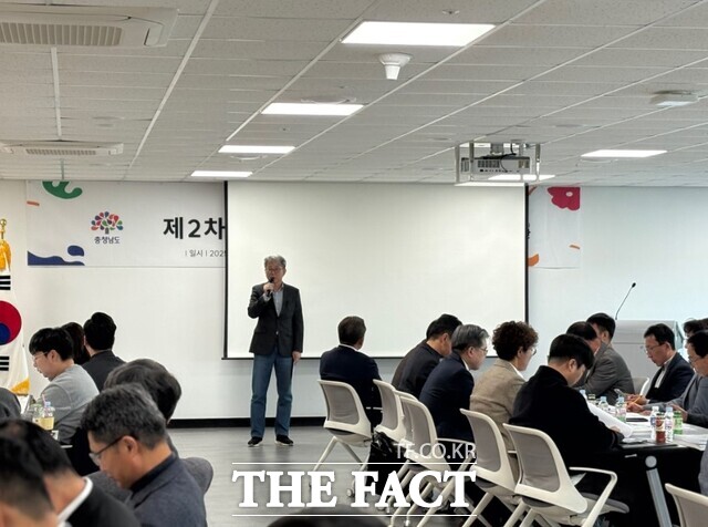 3일 나라키움 태안정책연수원서 열린 ‘제2차 자문위원회 회의’에서 오진기 사무총장이 인사말을 전하고 있다. /조직위