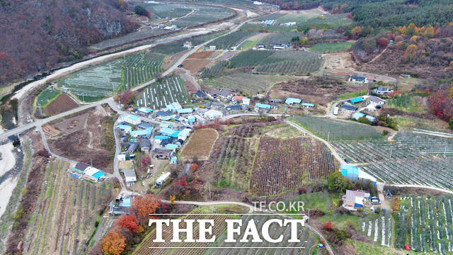 농림축산식품부 ‘2026년 과실전문생산단지 기반조성 공모사업’에 선정된 청송군 부남면 양숙1리 일원. /청송군