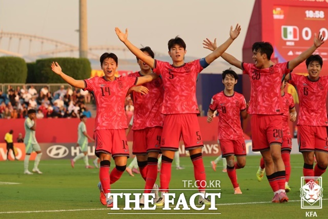 전반 19분 선제골을 터뜨린 주장 구현빈의 골 세리머니./KFA