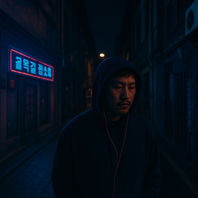 생성형 AI를 사용해 솔 힙합 곡 골목길 랩소디를 만들었다. 사진은 챗 GPT로 만든 재킷 사진. /정병근 기자