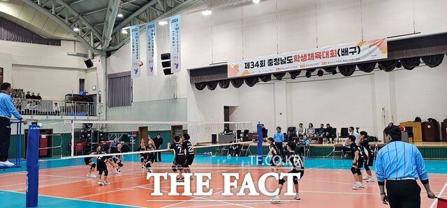 ‘제34회 충남도학생체육대회’ 배구 경기 장면. /충남교육청
