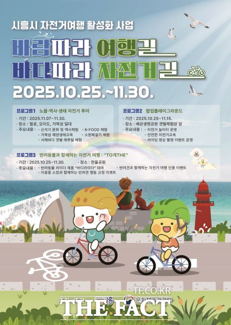 자전거 여행 활성화 사업 ‘바람 따라 여행길 바다 따라 자전거길’ 포스터. /시흥시