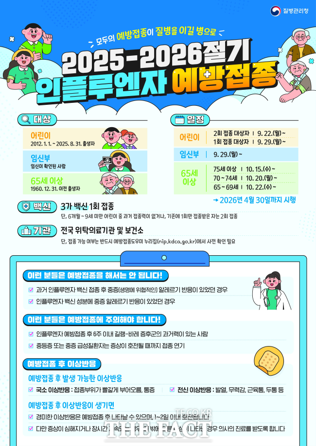 인플루엔자 국가예방접종 안내문 /경기도