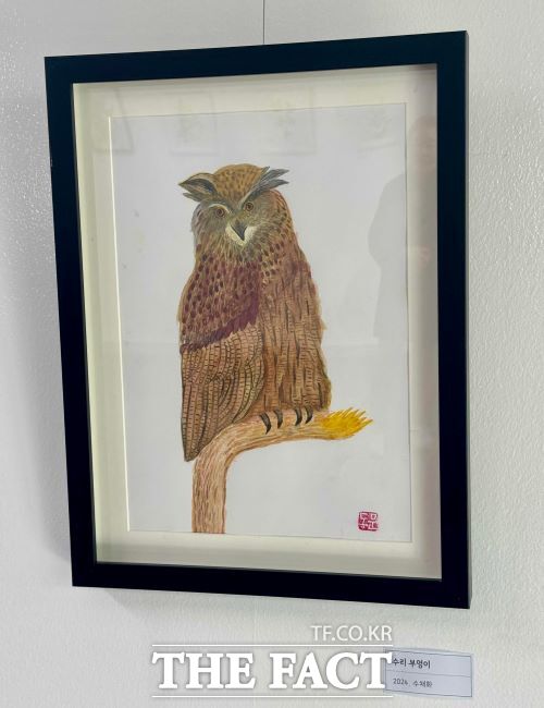 이동문 작가 전시 작품 수리부엉이. /안양시