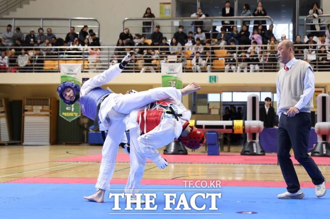 중국 셴닝시 태권도 대표단 친선 대련 모습 /의왕시