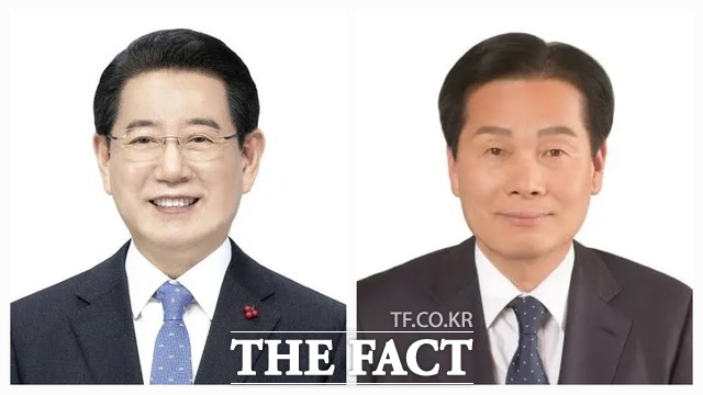 김영록 현 전남도지사(왼쪽), 주철현 전 더불어민주당 전남도당위원장. /더팩트DB