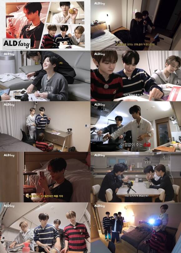알파드라이브원이 팀 공식 유튜브 채널에 자체 콘텐츠 'ALD1ary' 1화를 공개하고 멤버들의 유쾌한 케미를 전했다. /웨이크원