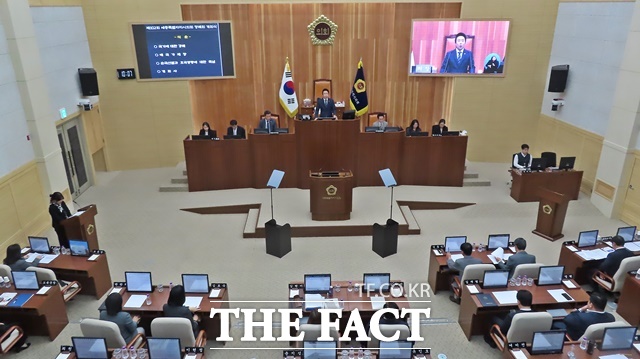 세종시의회 제102회 제1차 본회의 장면. /김형중 기자