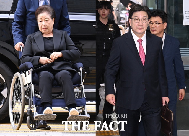 경찰이 한학자 세계평화통일가정연합(통일교) 총재의 원정도박 첩보가 외부로 유출됐다는 의혹과 관련해 진상 파악에 나섰다. 사진은 한학자 통일교 총재와 권성동 국민의힘 의원 모습. /더팩트 DB