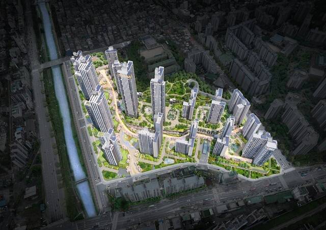 북가좌6구역 재건축은 16개동, 지상 34층 규모로 총 1953가구(임대주택 243가구 포함) 공동주택을 공급한다. /서울시