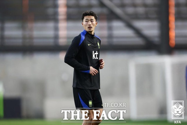 오랜 부상을 딛고 18개월 만에 대표팀에 합류한 공격수 조규성./KFA