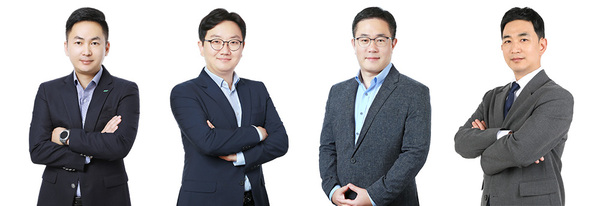 (좌측부터) BGF리테일 영업∙개발부문장 임민재 상무, 인사총무실장 장영식 상무, 4권역장 윤현수 상무, BGF 글로벌담당 우진용 상무. /BGF리테일
