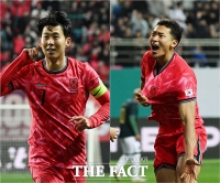  손흥민 환상 프리킥+조규성 복귀골, 홍명보호 볼리비아에 '2-0 승리' [TF사진관]