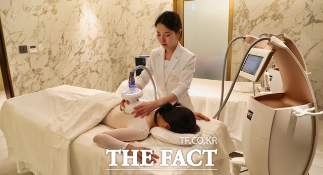 2충 전문 프로그램 공간에서 전문관리사가 부위별 집중 케어를 진행 하고 있다. /태안군