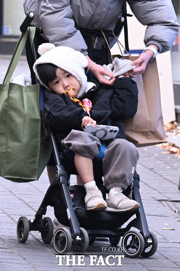 서울 아침 기온이 2도까지 떨어지며 초겨울 날씨를 보인 17일 서울 명동 거리를 찾은 외국인들이 패딩과 모자와 목도리 등으로 중무장한 채 걸음을 옮기고 있다. /이새롬 기자