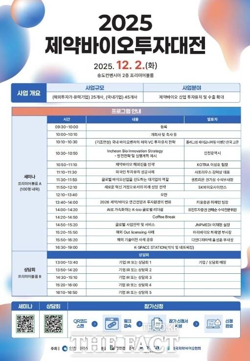 2025 제약바이오투자대전 포스터/인천관광공사