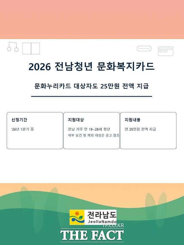 2026 전남청년 문화복지카드 안내문./전남도