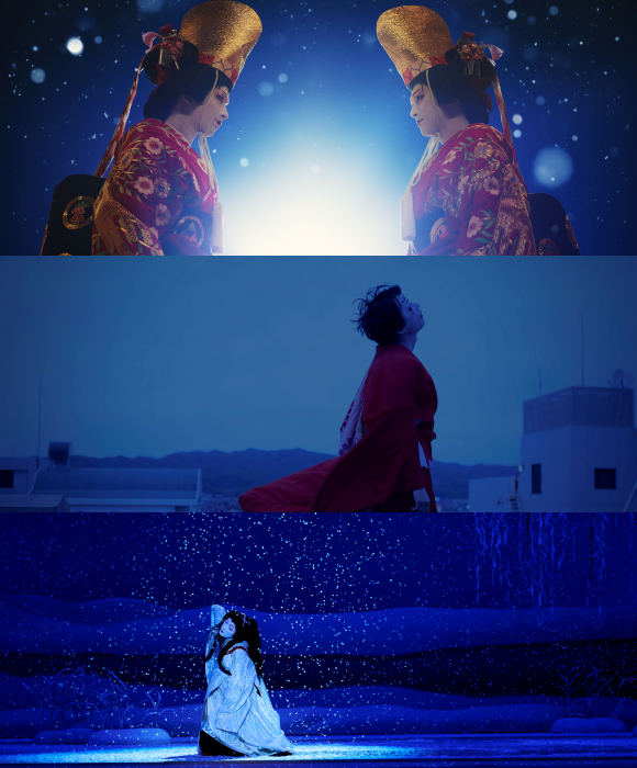 요시자와 료는 키쿠오 역을, 요코하마 류세이는 슌스케 역을 맡아 국보의 경지에 오르기 위해 서로를 뛰어넘어야만 했던 두 인물의 서사를 그려낸다. /㈜미디어캐슬