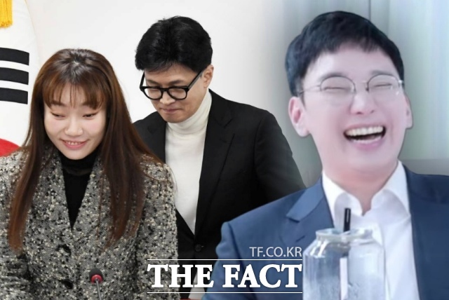 박민영 국민의힘 미디어 대변인(오른쪽)이 최근 한 유튜브 채널에 출연해 김예지 국민의힘 의원을 겨냥한 장애인 비하 발언을 해 논란이 됐다. / 더팩트DB, 유튜브 갈무리