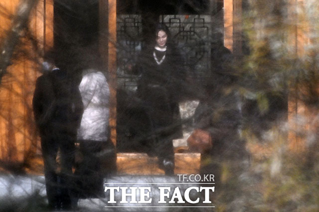 '이병철 38주기' 추도식 참석한 이부진-홍라희-이서현.