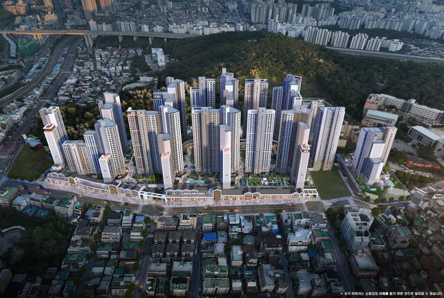 GS건설은 21일 경기도 안양시 만안구 일원 상록지구를 재개발하는 안양자이 헤리티온의 견본주택을 열고 본격 분양에 나섰다. /GS건설