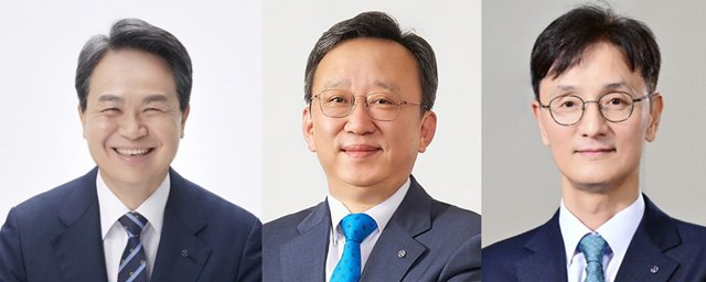 신한금융그룹의 차기 회장 레이스가 본격화되면서 (왼쪽부터) 진옥동 현 신한금융그룹 회장, 정상혁 신한은행장, 이선훈 신한투자증권 사장 등 숏리스트 후보들에 대한 관심이 높아지고 있다. /신한금융그룹
