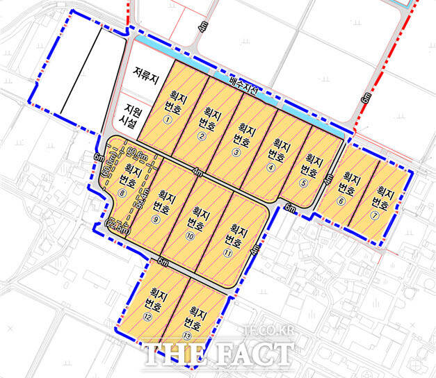 딸기산업 스마트팜 단지 분양 구획도. /논산시