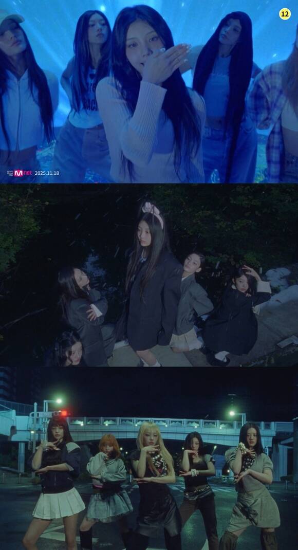 아일릿은 퍼포먼스의 핵심은 표정이다. 그동안 밝고 사랑스러운 표정이 많았다면 이번엔 무표정으로 춤을 춘다고 소개했다. 사진은 뮤직비디오 티저. /빌리프랩