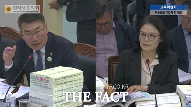 김재철 전남도의원이 교육위원회 제295회 제2차 정례회에서 질의하고 있다. /전남도의회