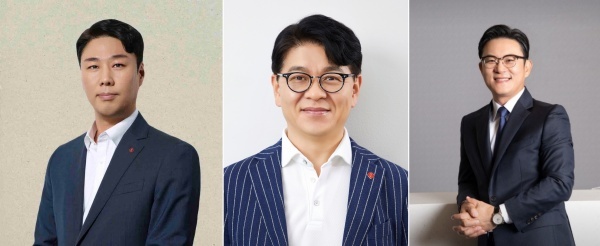 (왼쪽부터) 정현석 롯데백화점 신임 대표이사, 차우철 롯데마트·슈퍼 신임 대표이사, 서정호 롯데웰푸드 신임 대표이사. /롯데그룹