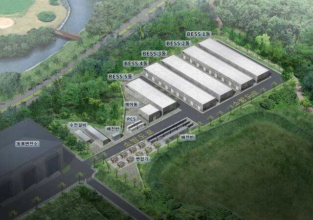 기후에너지환경부는 제2차 ESS 중앙계약시장을 개설하고 총 540메가와트(㎿) 규모의 ESS 발전사업자를 선정한다고 27일 밝혔다. 사진은 한국동서발전 제주 중앙계약시장 BESS 조감도. / 동서발전