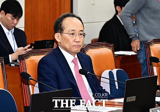 추경호 국민의힘 의원이 11일 오전 서울 여의도 국회에서 열린 정무위원회 전체회의에 참석하고 있다./배정한 기자