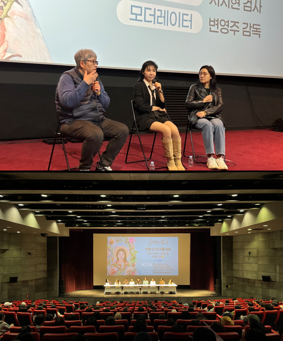 최근 개봉한 독립영화들은 이를 재밌게 본 관객들의 자발적인 입소문과 스타들의 응원 상영회 등이 이어지면서 꾸준한 관심 속에서 장기 흥행을 이어가고 있다. 사진은 세계의 주인 GV(관객과의 대화) 현장. /㈜바른손이앤에이