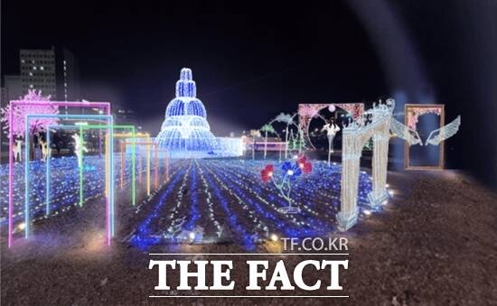 경기도가 오는 12월 1일부터 경기 북부청사에 설치할 예정인 빛 조형물과 포토존의 설치 시안. /경기도