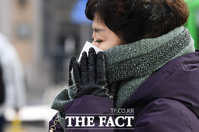 전국 곳곳에 한파특보와 대설특보가 동시에 발령 중인 7일 오전 서울 광화문역 일대에 두꺼운 옷을 입은 시민들이 출근길 발걸음을 재촉하고 있다. /더팩트 DB